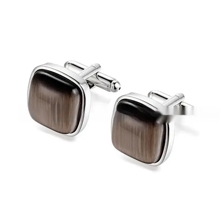 High-end Opal Cufflinks Business Shirt French Cufflink Ornament - CRYSTALOIL