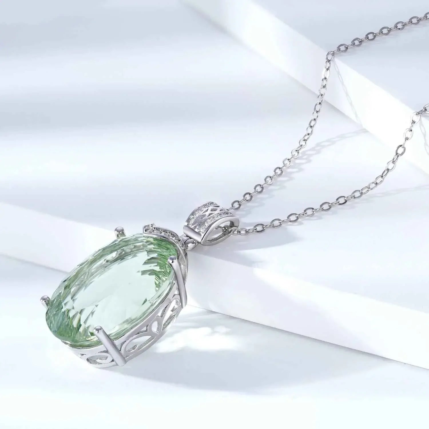 Fashionable, Light And Luxurious Natural Gem Necklace Pendant, Advanced S925 Sterling Silver - CRYSTALOIL