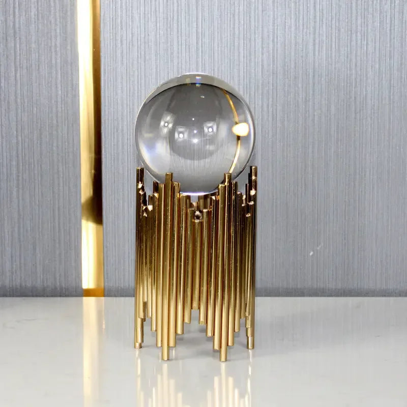 Light Luxury Crystal Ball Decoration Creative Metal Modern Living Room Entrance TV Cabinet Wine Cabinet - CRYSTALOIL