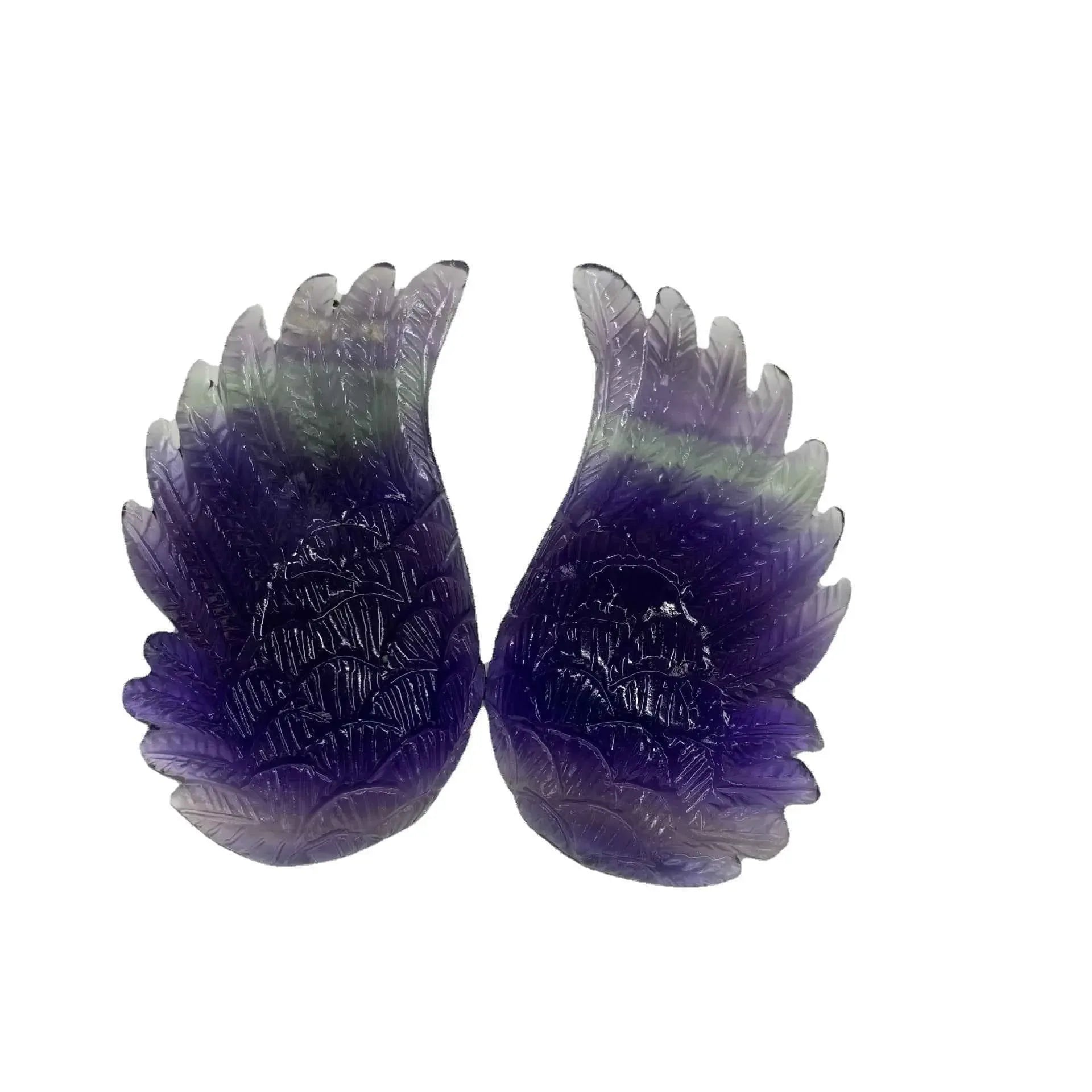 Fluorite Wings Ornament - Elegant Crystal Décor Made from Stunning Fluorite Crystals - CRYSTALOIL