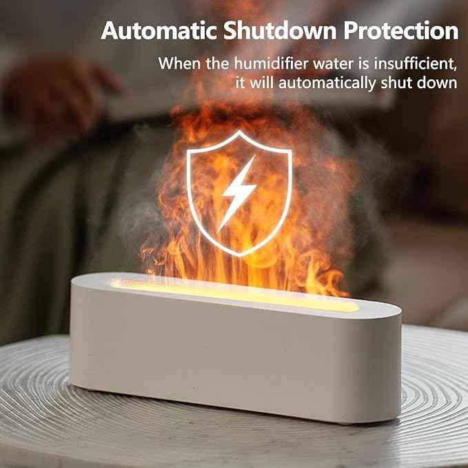 Flame Essential Oil Diffusers, Upgrade 7 Colour Lights Aromatherapy Diffuser, Oil Diffuser, Air Humidifier, Aroma Diffusers For Home, Bedroom, Office, Yoga, Timer &amp; Waterless Auto Off 150ml - CRYSTALOIL