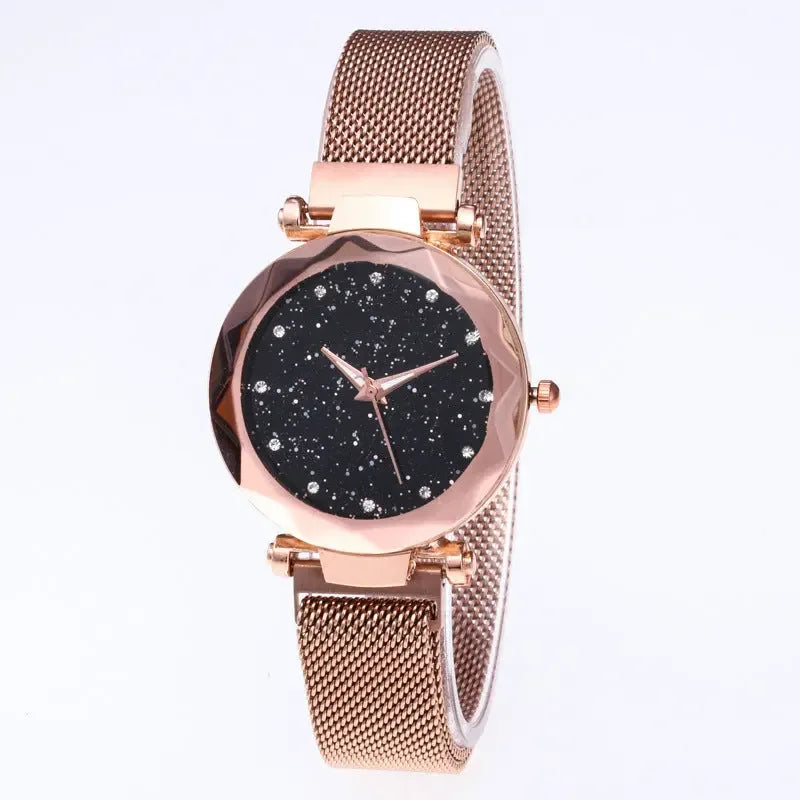 Watch Square Diamond Rhinestone Starry Sky Face Ladies Casual Fashion Watch Set Bracelet Watch - CRYSTALOIL