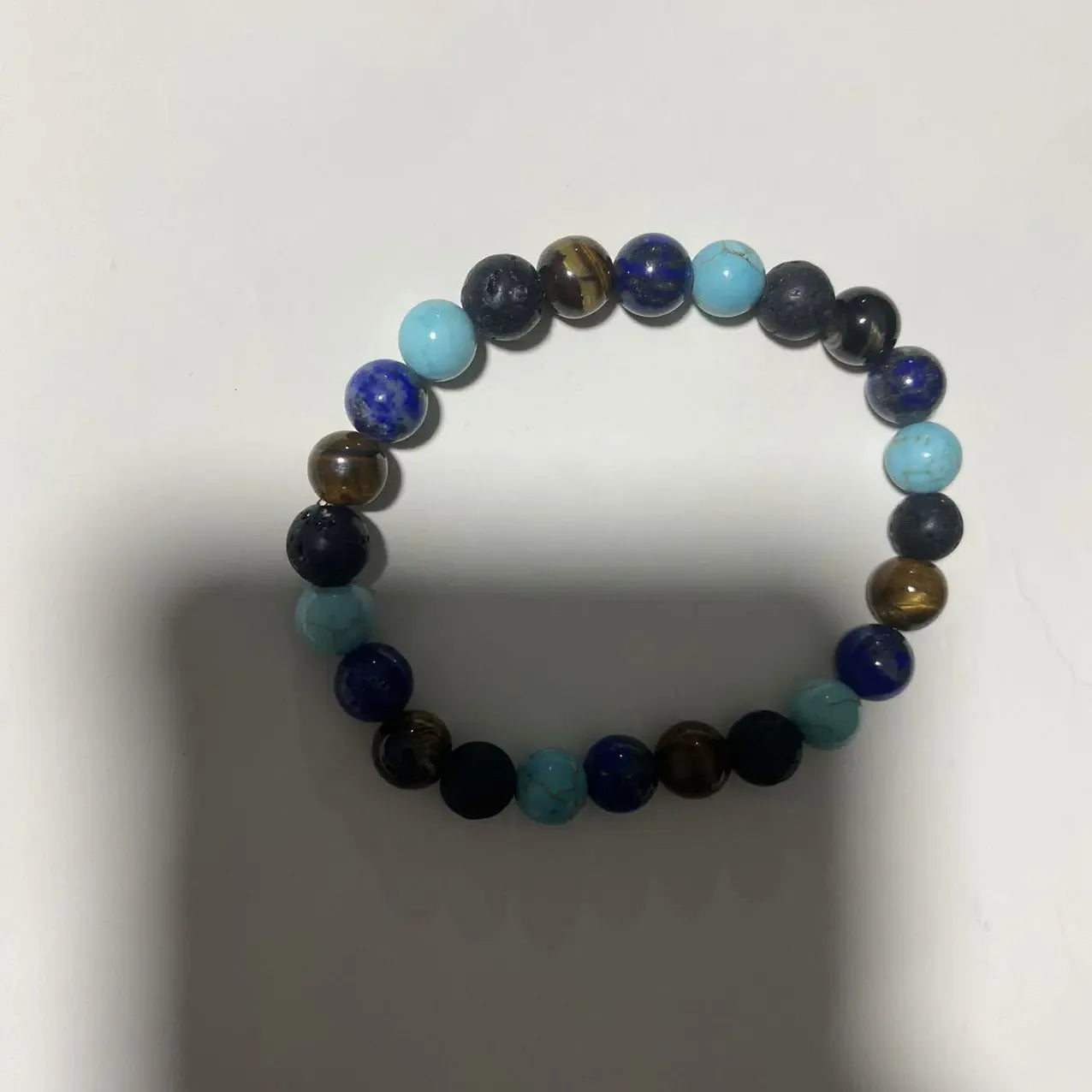 Natural lapis gold tiger eye stone blue pine bracelet fashion decoration for men and women bracelet - CRYSTALOIL
