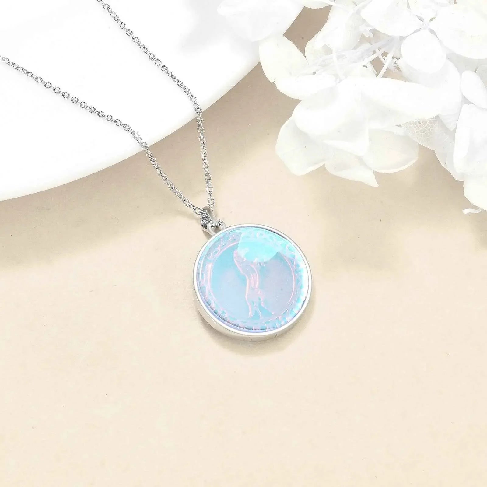 Sterling Silver Moonstone Horse Necklace Irish Celtic Jewelry - CRYSTALOIL