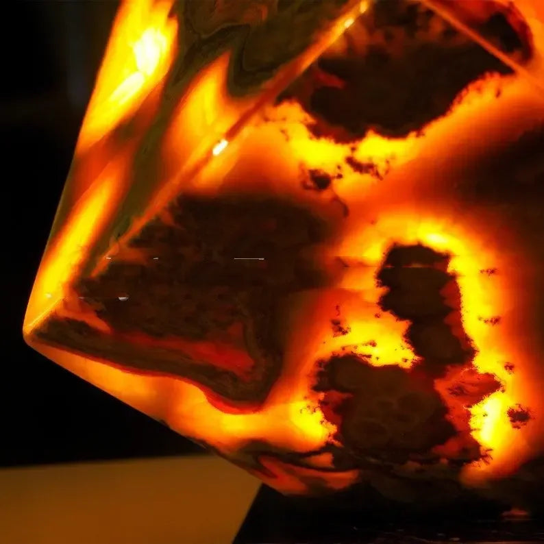 Agate Marble Volcano Lamp - CRYSTALOIL