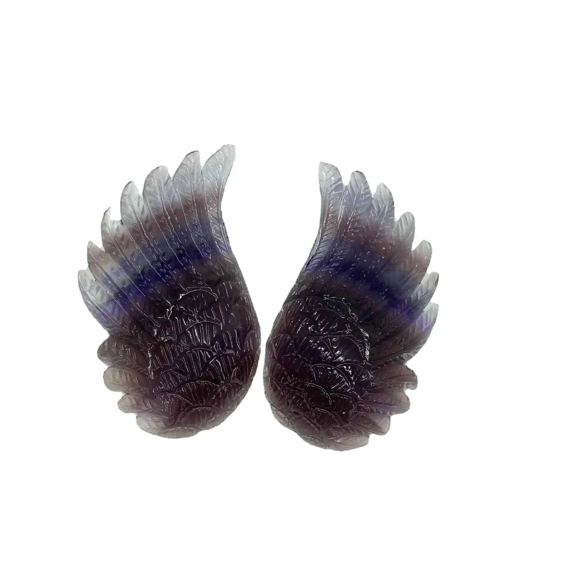 Fluorite Wings Ornament - Elegant Crystal Décor Made from Stunning Fluorite Crystals - CRYSTALOIL