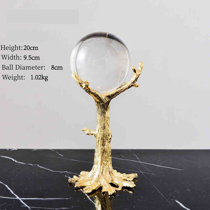 Nordic Light Luxury Metal Crystal Ball Craft Decoration - CRYSTALOIL