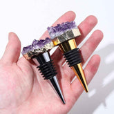 Natural Amethyst Crystal Wine Stopper - Elegant Wine Accessory for Gifts and Home Decor - CRYSTALOIL