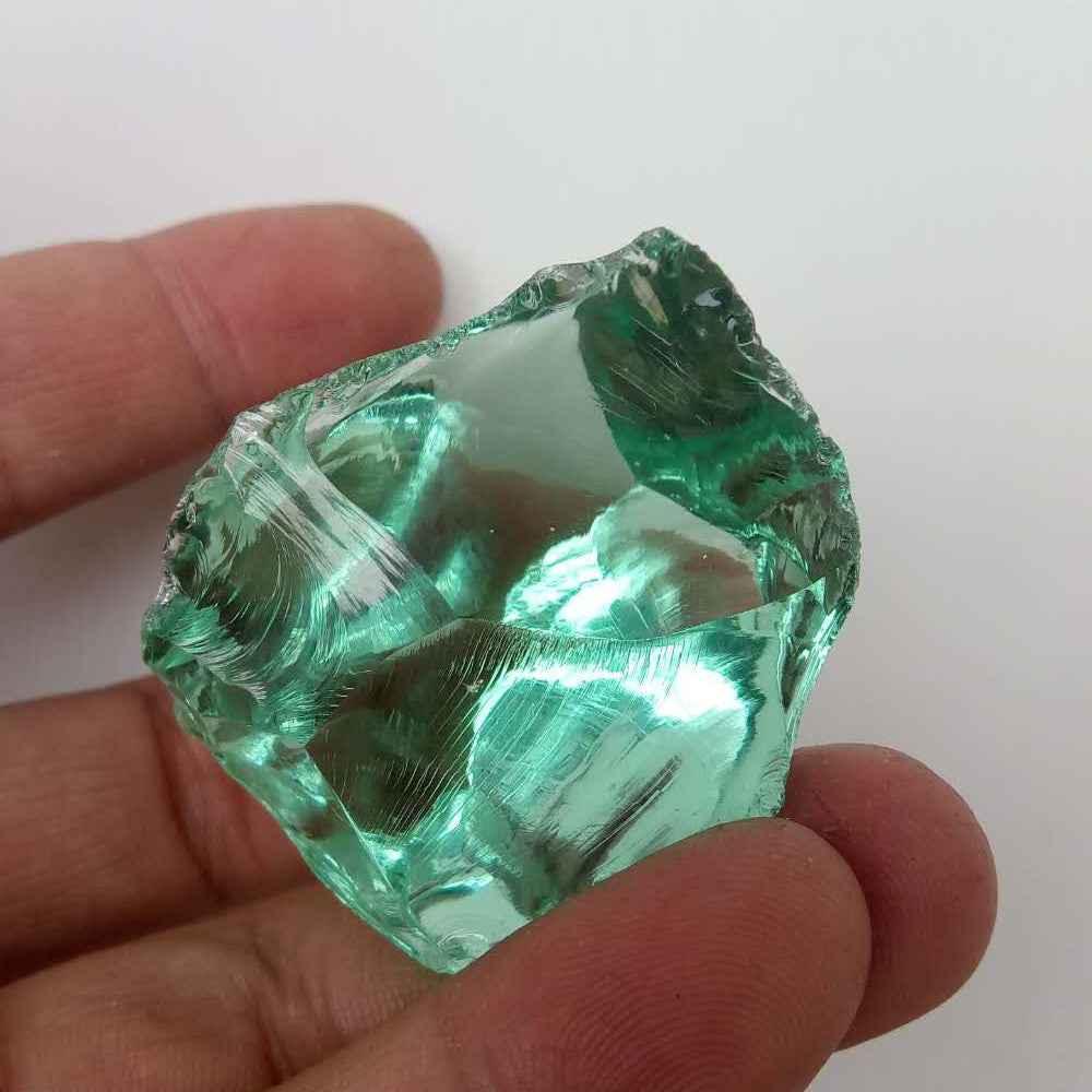 Natural White Green Agate Crystal rough stone - CRYSTALOIL